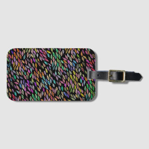 Färgämnen Löv Feathers Watercolor Mönster Bagagebricka