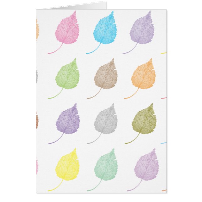 Färgämnen löv mönster hälsningskort (Framsidan)