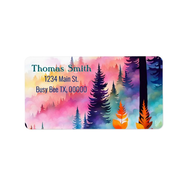 Färgämnen Löv N Träd i bergsskogen Adressetikett (Framsidan)