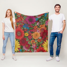 Färgämnen med blandad blomma fleecefilt
