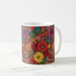 Färgämnen med blandad blomma kaffemugg