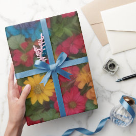 Färgämnen med blandad blomma presentpapper