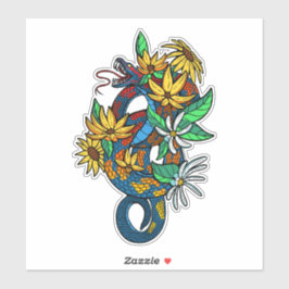 Färgämnen med blommor klistermärken