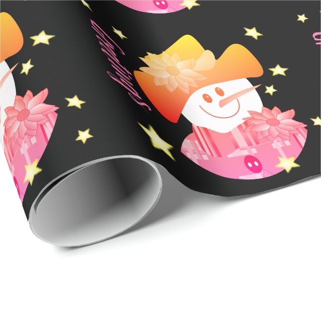 Färgämnen och Artsy Snögubbe Presentpapper (Rullad Hörn)