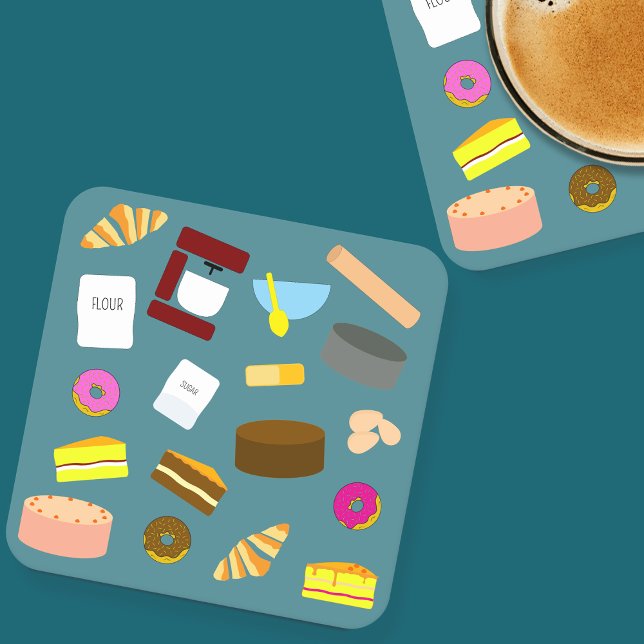 Färgämnen och bakverk Underlägg Papper Kvadrat (Baked Goods Paper Coaster)