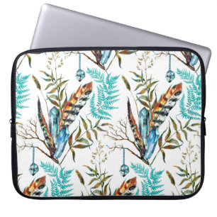 Färgämnen och blå kristaller laptop sleeve