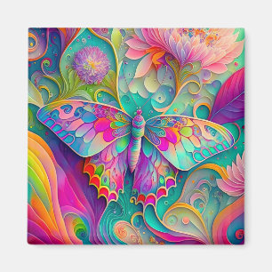 Färgämnen och blommor av Psychedelic Butterfly Magnet