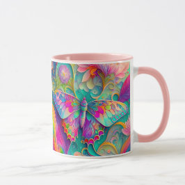 Färgämnen och blommor av Psychedelic Butterfly Mugg