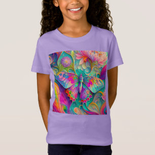 Färgämnen och blommor av Psychedelic Butterfly T Shirt