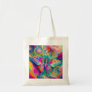 Färgämnen och blommor av Psychedelic Butterfly Tygkasse