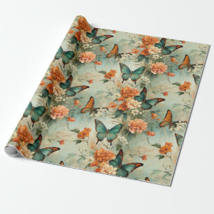 Färgämnen och blommor av Vintage (10) Presentpapper