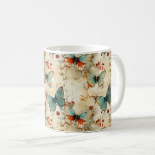 Färgämnen och blommor av Vintage (3) Kaffemugg