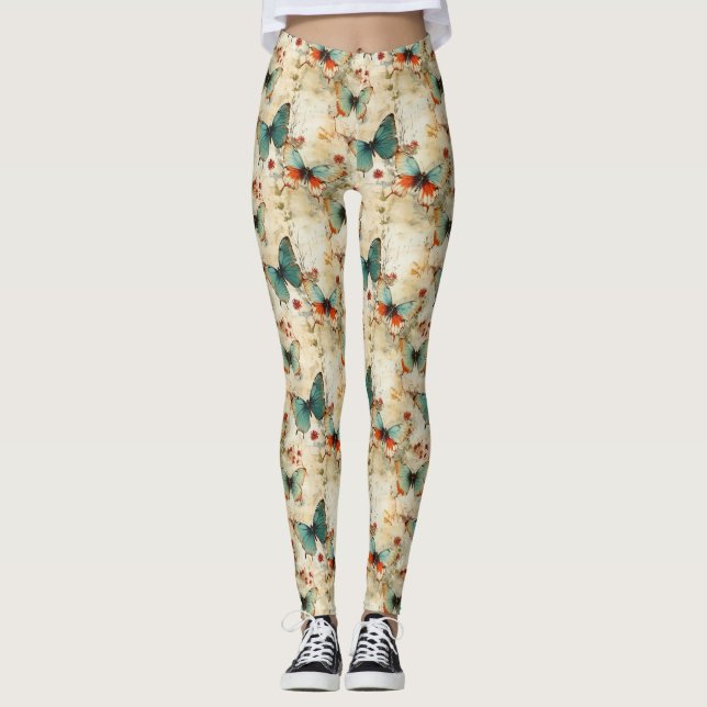 Färgämnen och blommor av Vintage (3) Leggings (Framsida)