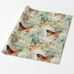Färgämnen och blommor av Vintage (4) Presentpapper