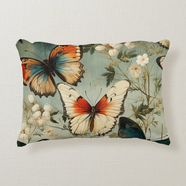 Färgämnen och blommor av Vintage (5) Prydnadskudde (Framsidan)