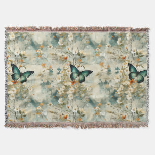 Färgämnen och blommor av Vintage (6) Filt