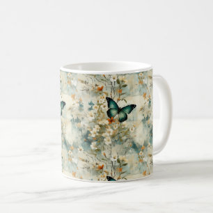 Färgämnen och blommor av Vintage (6) Kaffemugg