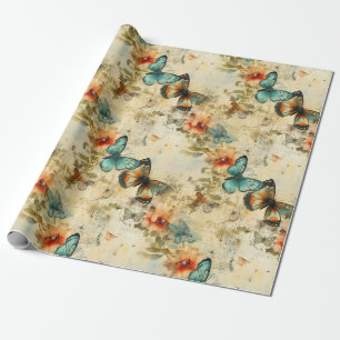 Färgämnen och blommor av Vintage (8) Presentpapper