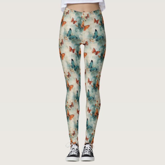 Färgämnen och blommor av Vintage (9) Leggings (Framsida)