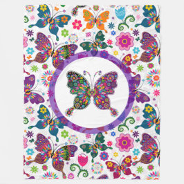 Färgämnen och blommor Mönster Fleecefilt