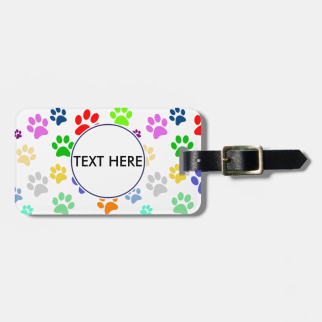 Färgämnen och kute Pet Tass Mönster Monogram Bagagebricka (Horisontell Framsida)