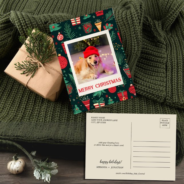 Färgämnen och ljus julsäsong Foto Helg Vykort (Colorful and Cute Christmas season Photo Holiday Postcard)