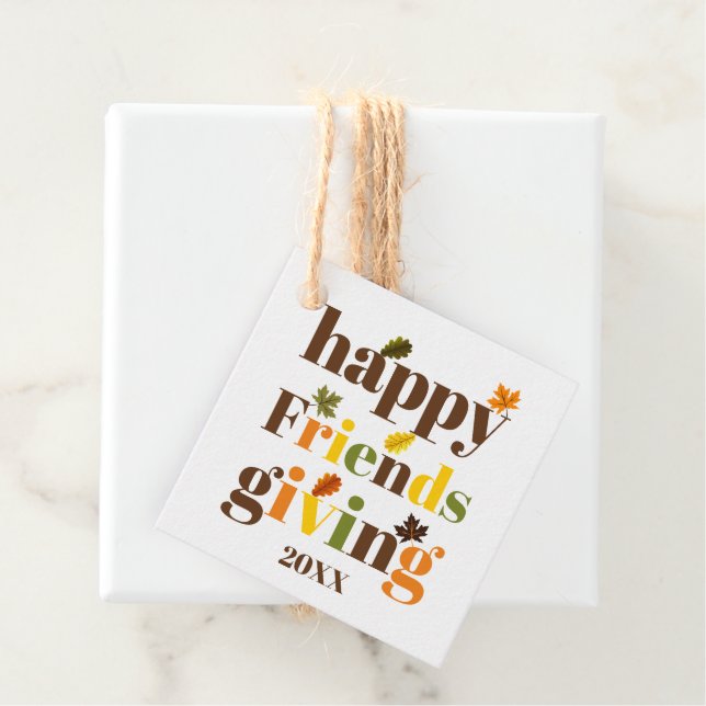 Färgämnen och löv Friendsgiving faller Gåvor Etiketter (På plats)