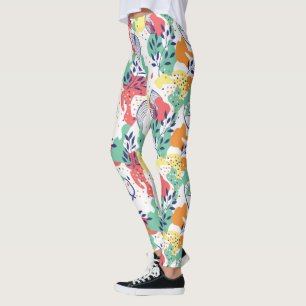 Färgämnen och organiska löv mönster leggings
