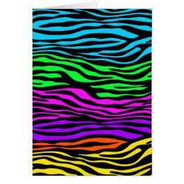 Färgämnen och Roligt Zebra tryck Hälsningskort