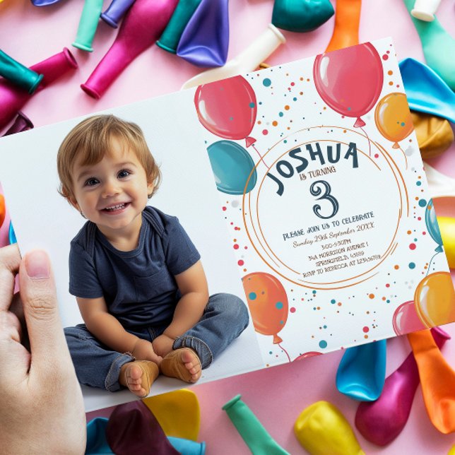 Färgämnen Party-ballonger Barns födelsedag Party Inbjudningar (Skapare uppladdad)