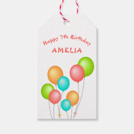 Färgämnen Party Balloons Kid Grattis på födelsedag Presentetikett