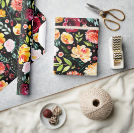 Färgämnen: trädgårdsblommor mönster presentpapper