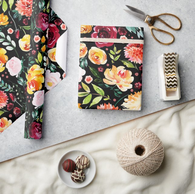 Färgämnen: trädgårdsblommor mönster presentpapper (Hantverk)