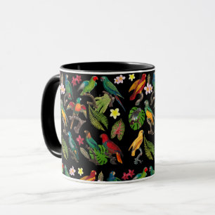 Färgämnen, tropiska partiklar, Löv och blommor Mugg