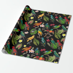 Färgämnen, tropiska partiklar, Löv och blommor Presentpapper