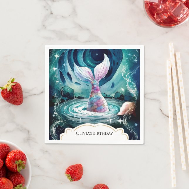 Färgämnen under Sjöjungfrun Havets födelsedag Pappersservett (Insitu)