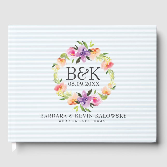 Färgämnen Vattenfärger Blommor Bröllop Wandeans Gästböcker (Framsida)