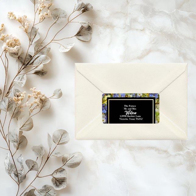 Färgämnen Vild Flowers Bröllop Returadress Adressetikett (Skapare uppladdad)