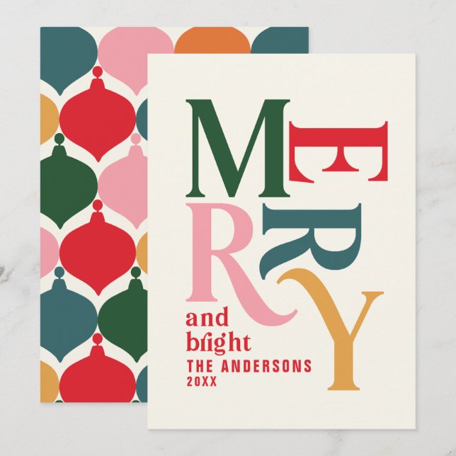 Färgämnen vintage merry chritsmas meddelande (Fram/baksida)