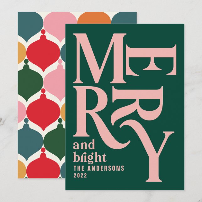Färgämnen vintage merry chritsmas meddelande (Fram/baksida)