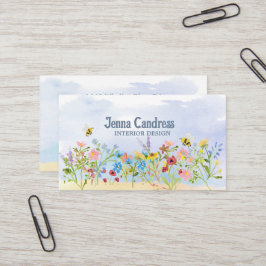 Färgämnen Watercolor Wildblommor Visitkort