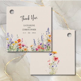 Färgämnen Wildblommor Elegant bröllop Tack Gåvor Etiketter