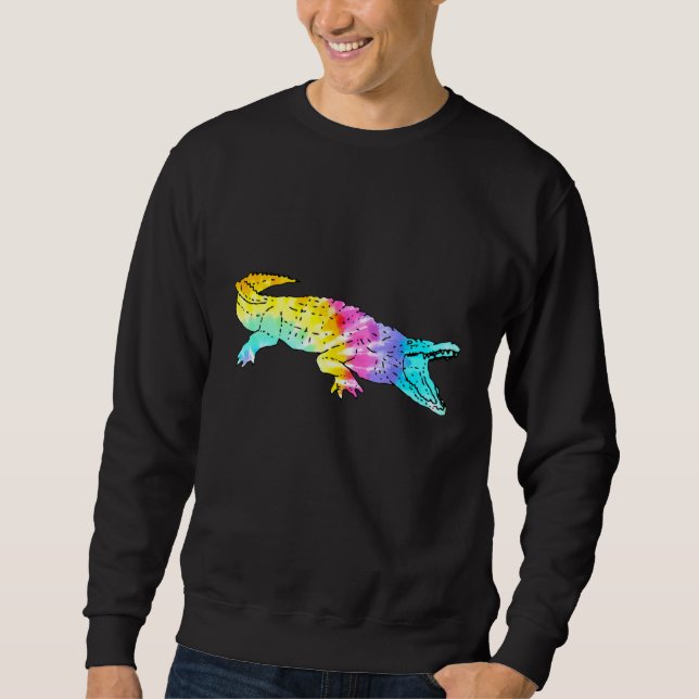 Färgämnesalligator Lång Ärmad Tröja (Framsida)