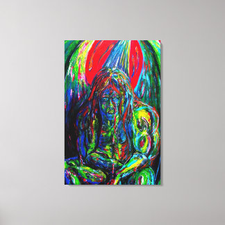 Färgämnet Abstrakt Man Oil på Canvas
