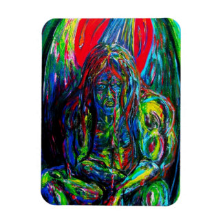 Färgämnet Abstrakt Man Oil på Canvas Magnet