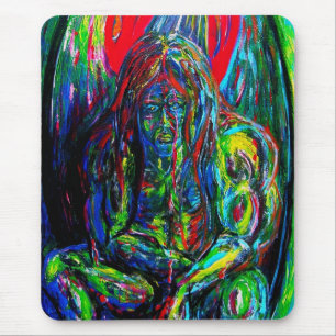 Färgämnet Abstrakt Man Oil på Canvas Musmatta