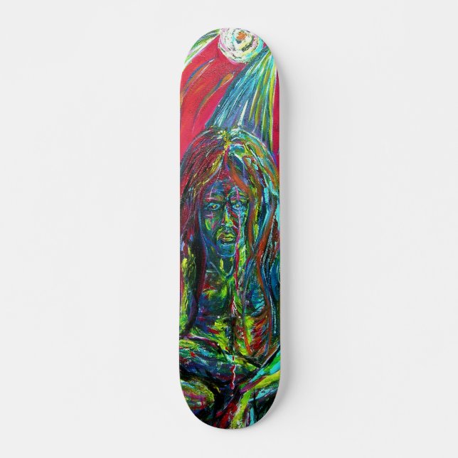 Färgämnet Abstrakt Man Oil på Canvas Skateboard Bräda 19,5 Cm (Framsida)