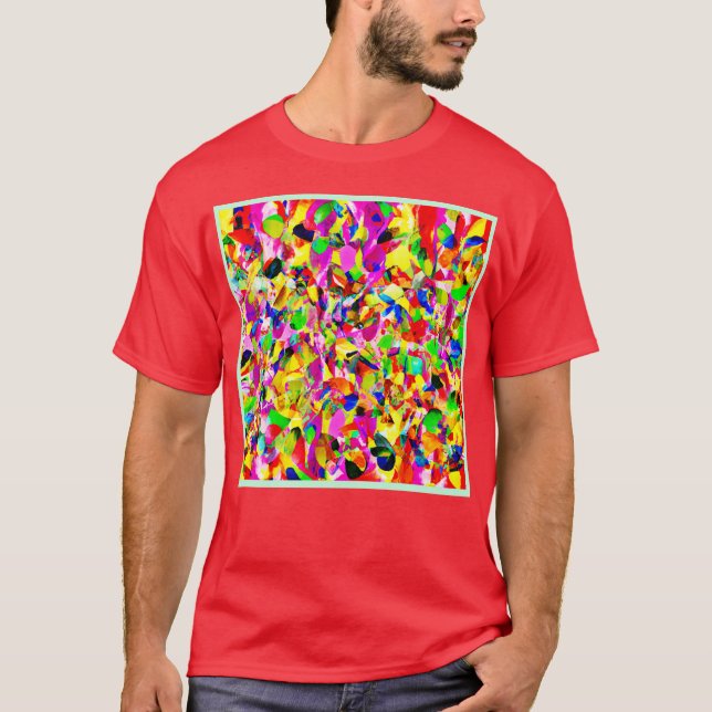 Färgämnet Abstrakt Spectrum Mönster T Shirt (Framsida)