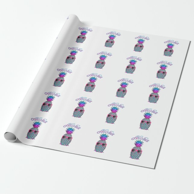 Färgämnet ananas Hawaiiansk aloha Presentpapper (Utrullad)