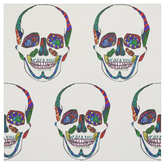 Färgämnet anatomiskt socker Skullmosaik Mönster Tyg (Provkarta)